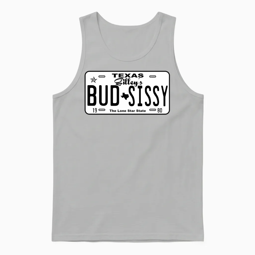 Cory Love Gilley's Bud N Sissy Texas Cowboy Unisex Tank Top in Ash