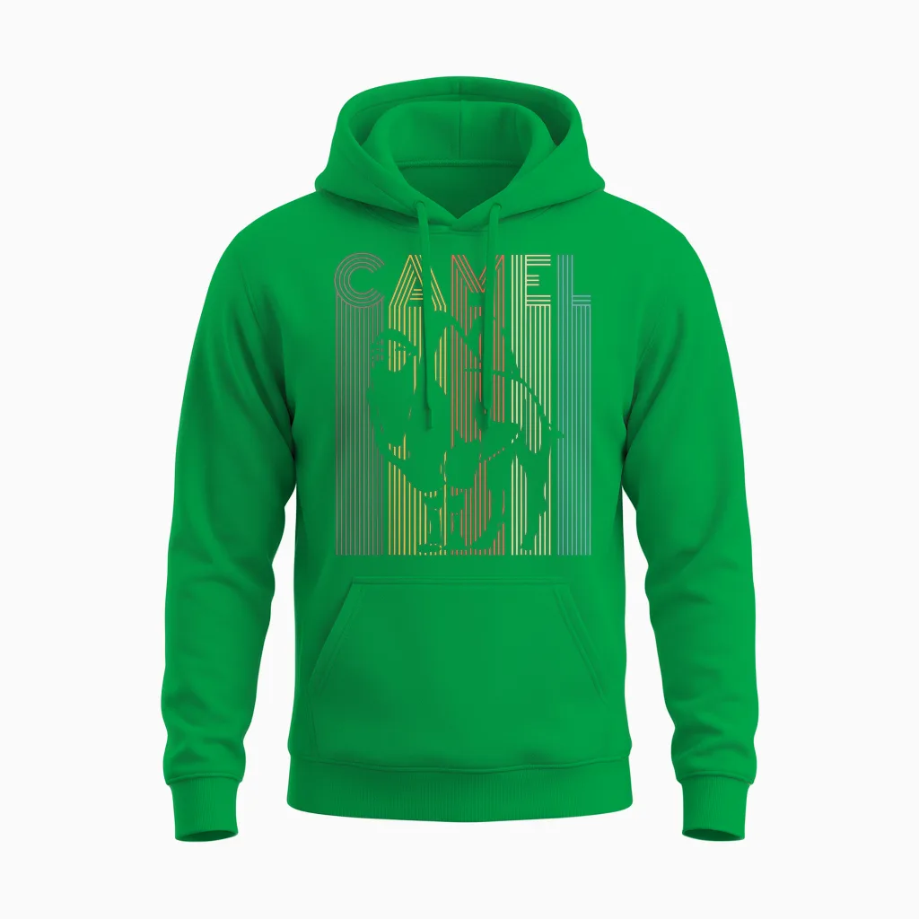 Vintage Camel T-Shirt Retro Camel Shirt Women Men Children T-Shirt, Black Unisex Hoodie in Irish Green
