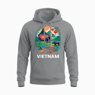 Vietnam Heart Love Unisex Hoodie - Sport Grey