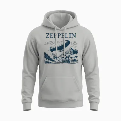 Zeppelin Airship Journey - Zeppelin Flying Unisex Hoodie - Ash