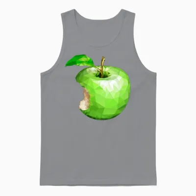 Green Apple with a Bite Unisex Tank Top - Sport Grey