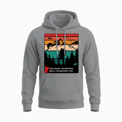 Hike Alaska Unisex Hoodie - Sport Grey