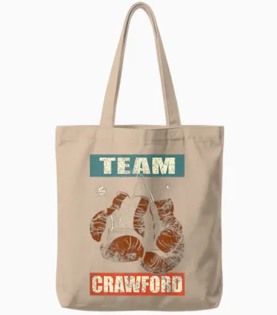 Crawford Last Name Retro Family Name Crawford Boxing Tote Bags - Natural