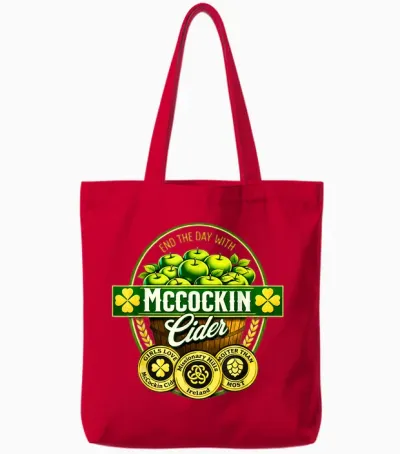 Vintage Maccockin Cider Funny St Patrick's Day Tote Bags - Red