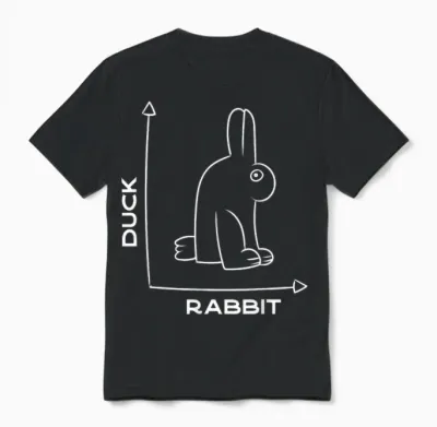 Ente - Kaninchen - Lustig - Witz - Hase - Optische Täuschung - Wortspiel Unisex T-Shirt - Black