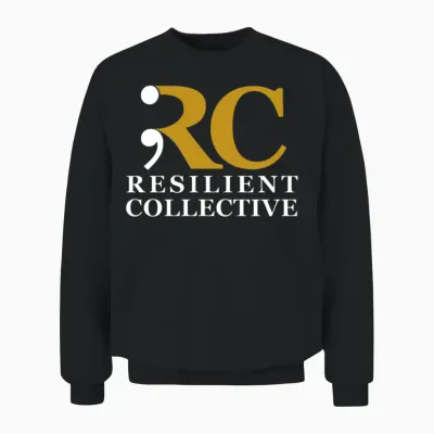 Resilient Collective Gold Monogram Unisex Sweatshirt - Black