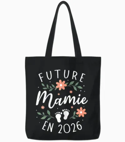 Future Granny 2026 - Funny Announcement Pregnancy Grandparents Tote Bags - Black