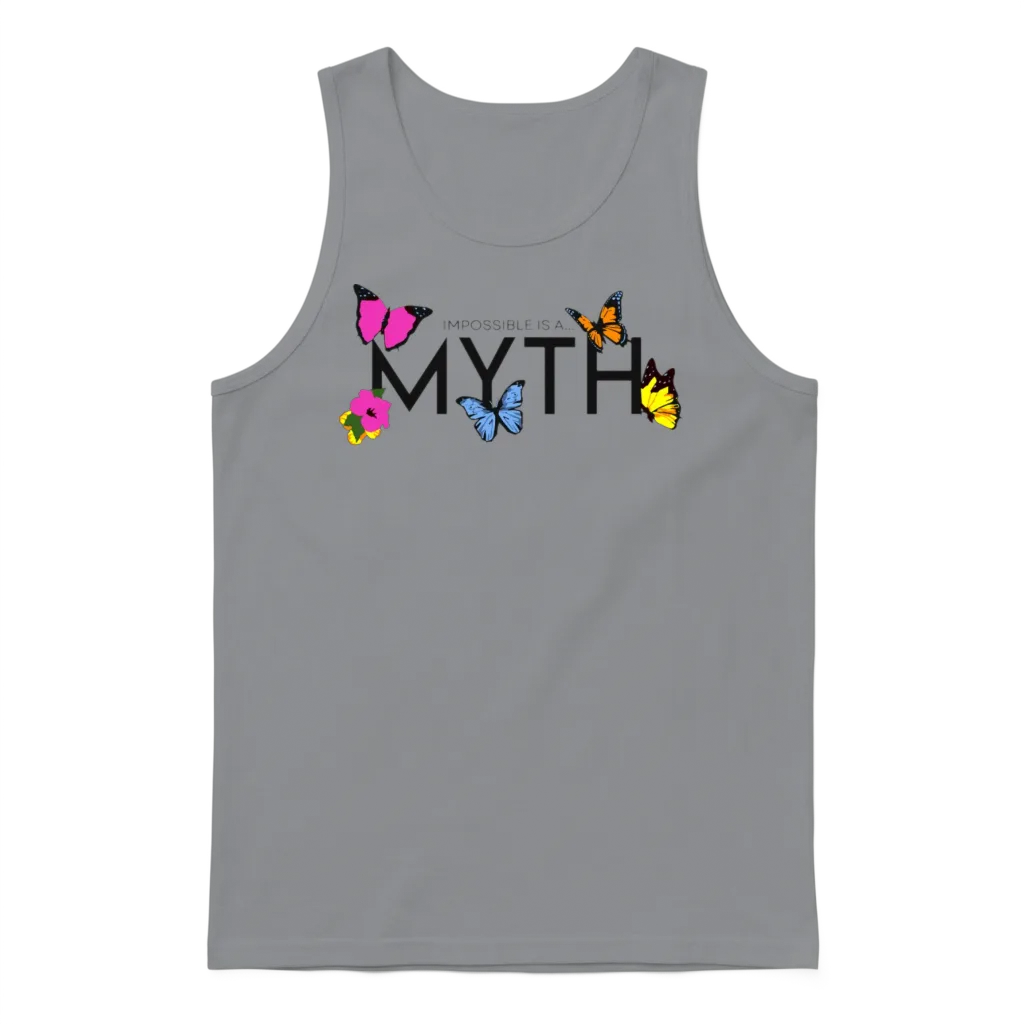 Impossible Is A... Myth Hibiscus Et Papillon Unisex Tank Top - Sport Grey