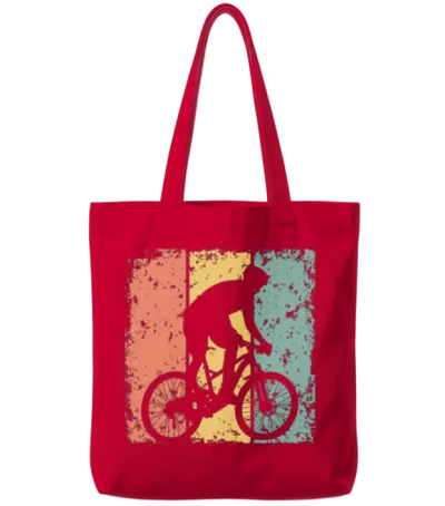 Biking Retro Tote Bags - Red