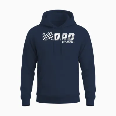 Dad Pit Crew Race Car Birthday Family Racing Unisex Hoodie - Navy