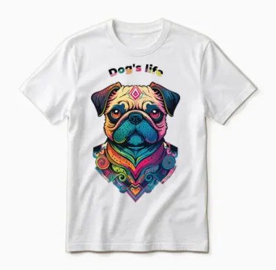 Psychedelic Pug - Colorful Art for Dog Lovers Unisex T-Shirt - White