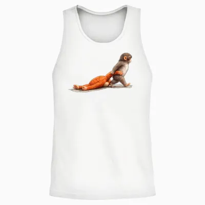 Cute Monkey Punch Unisex Tank Top - White