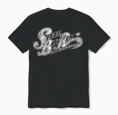 Steel Ball Run Distressed White Show Logo Anime Unisex T-Shirt - Black