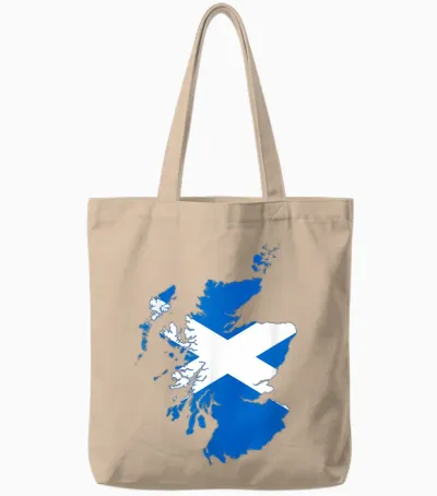 Scotland T-Shirt Scotland T-Shirt Scotland Flag Scotland T-Shirt, Black Tote Bags - Natural