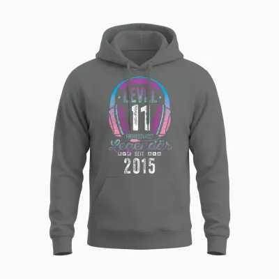 Level 11 Years Girl's Birthday Gamer Girl Teenager 2015 Unisex Hoodie - Graphite Heather