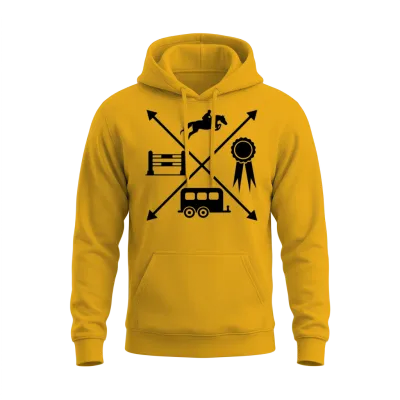 Horse Jumping Unisex Hoodie - Gold