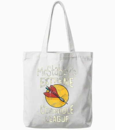 Lawn Darts Extreme Cornhole League Tote Bags - White
