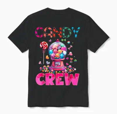 Candy Crew Candy Costume Women Candy Land Kids Sweetie Unisex T-Shirt - Black