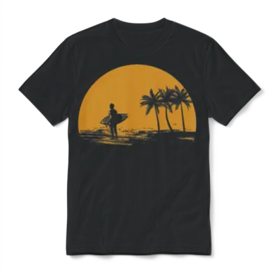 Surfing Surfboard Surfer Water Sport Unisex T-Shirt - Black
