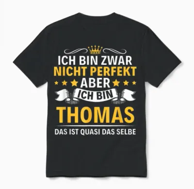 Name Ich Bin Thomas Unisex T-Shirt - Black