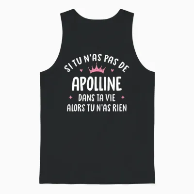 Woman Girlfriend Funny Personalized Gift Apolline Name Unisex Tank Top - Black