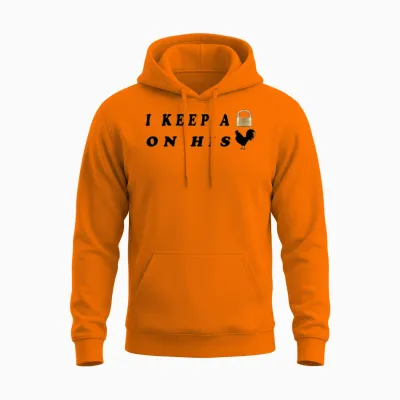 I Keep Him Locked Funny Couple,girlfriend Unisex Hoodie - Safety Orange