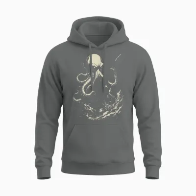 Guitar Octopus Heavy Metal Head Funny Guitarist T-Shirt, Black, S Unisex Hoodie - Graphite Heather