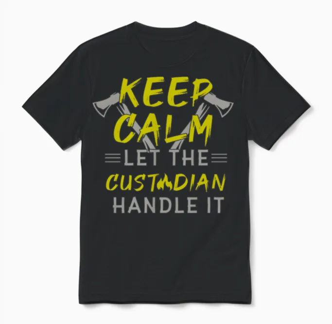 School Custodian Funny Unisex T-Shirt in Black