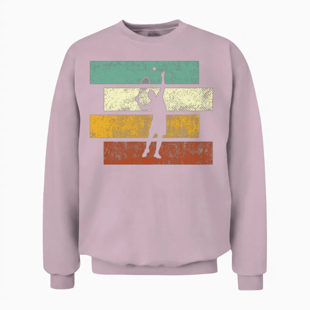 Tennis Retro Unisex Sweatshirt in Light Pink