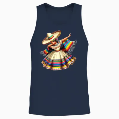 Dabbing Poncho for Mexican Girls Cinco De Mayo Sombrero Dab Women Unisex Tank Top - Navy