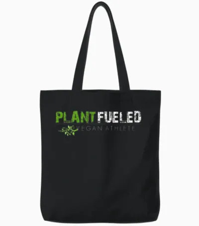 Plant Fueled Vegan Athlete Tote Bags - Black