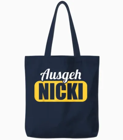 Ddr East Germany East Away Nicki Ossi T-Shirt, Black Tote Bags - Navy