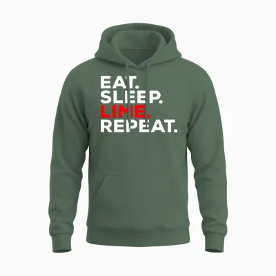 Eat Sleep Lime Repeat - Trinidad and Tobago Unisex Hoodie - Military Green