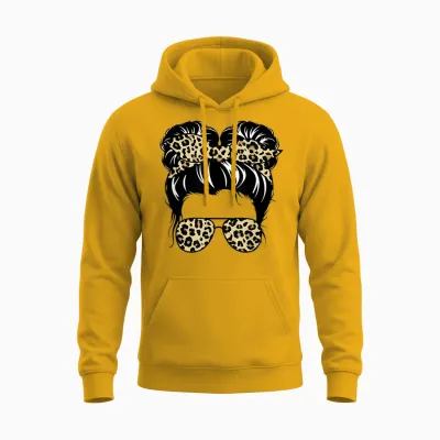 Mom Life Kidlife Mama Und Tochter Leopard Passende Outfits Unisex Hoodie - Gold