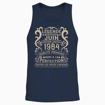 Juin 1984-42 Ans Anniversaire Cadeau Vintage 1984 T-Shirt Haut De Gamme Unisex Tank Top - Navy