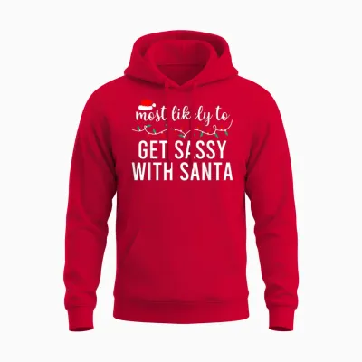 Most Likely to Christmas Shirt Matching Family Pajamas Funny Unisex Hoodie - Red