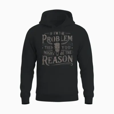 (on Back) if Problem Vintage Then You Might Be Reason Cowboy Unisex Hoodie - Black