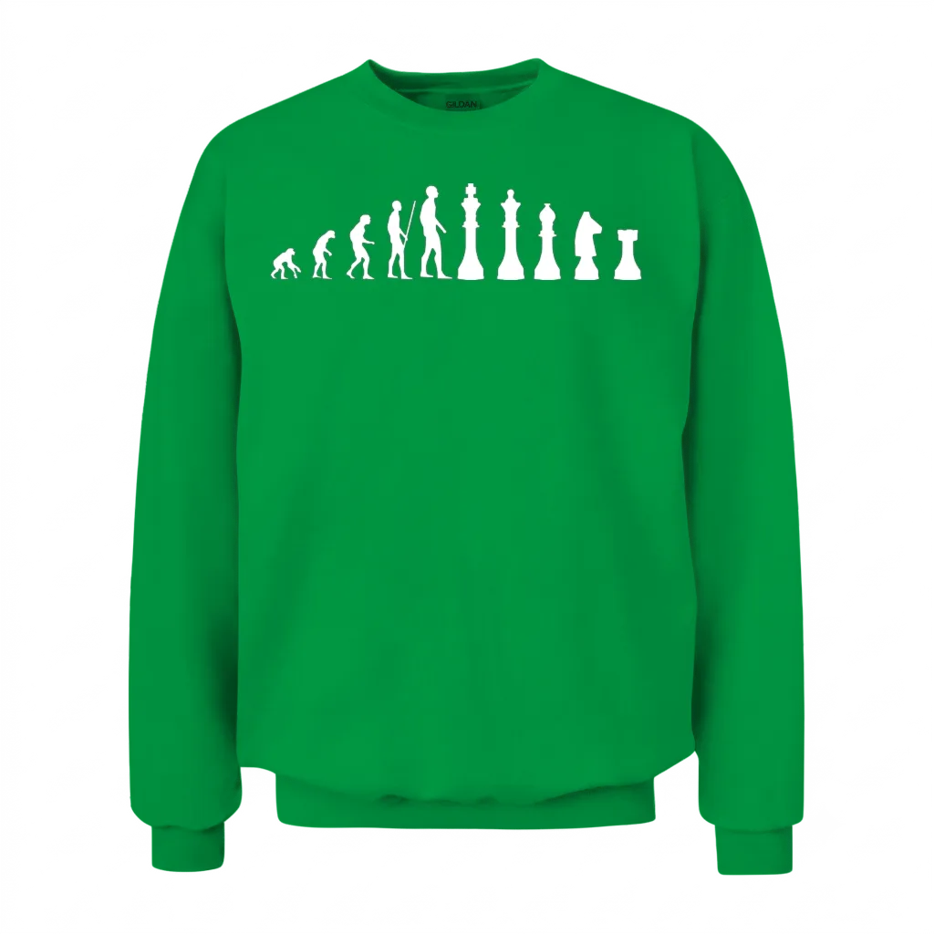 Chess Evolution Chess Player Unisex Sweatshirt - Irish Green