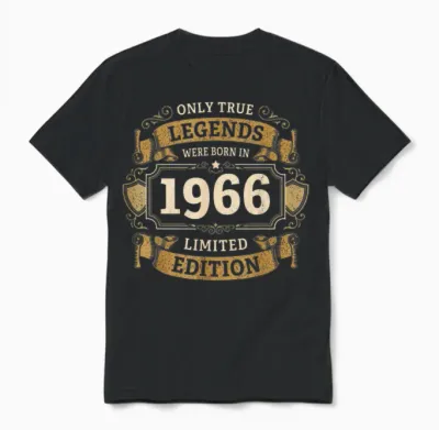 Geschenk 60. Geburtstag Vintage 1966 60 Jahre Retro Unisex T-Shirt - Black