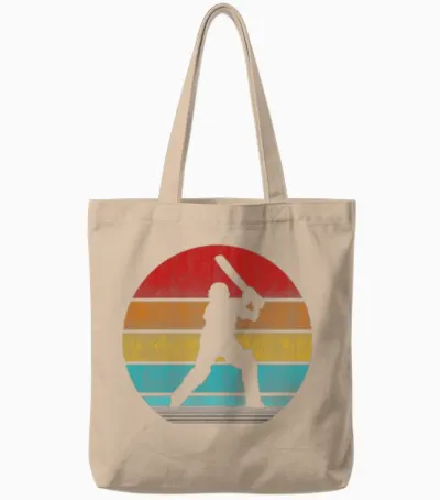 Retro Vinatge Cricket Tote Bags - Natural