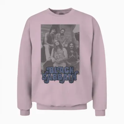 Black Sabbath Retro Photo Unisex Sweatshirt - Light Pink