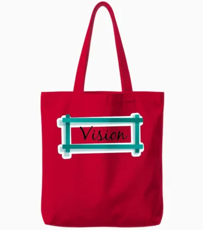 Vision Funny Tote Bags - Red