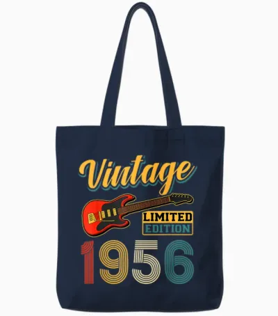 Guitare Vintage 1956 édition Limitée Année De Naissance Anniversaire Tote Bags - Navy