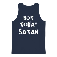 Not Today Satan Unisex Tank Top - Navy – 1