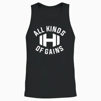 All Kinds of Gains Logo Black T-Shirt Hodgetwins Unisex Tank Top - Black