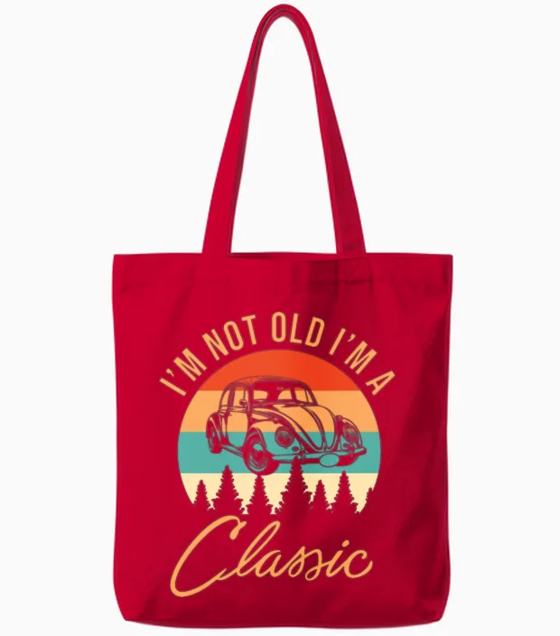Retro Fashion Tote Bags in Red