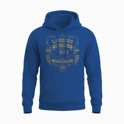50th Birthday Vintage 1974 Vintage Western Unisex Hoodie - Royal