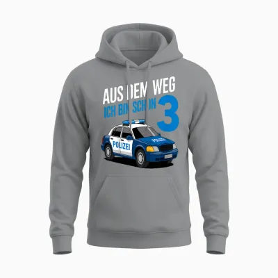 Polizei 3. Geburtstag Aus Dem Weg Ich Bin Schon 3 Unisex Hoodie - Sport Grey