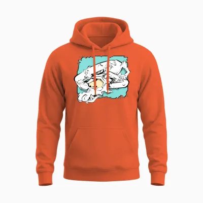 White Dragon Unisex Hoodie - Orange