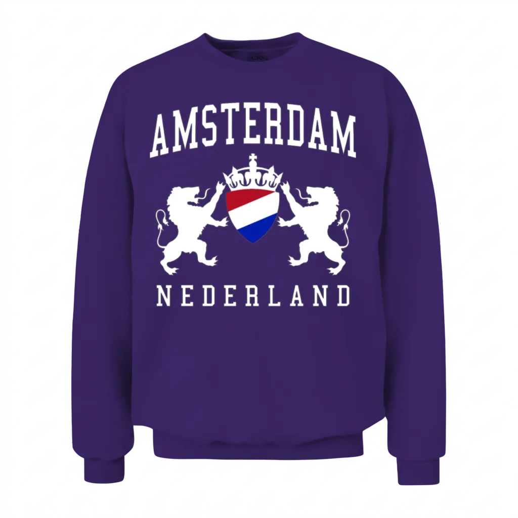 Amsterdam Amsterdam Amsterdam Unisex Sweatshirt - Purple